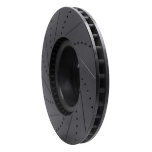 Land Rover Range Rover Brake Rotor (1) - Front Right - R1 Concepts - Drilled & Slotted - Black - `10-`12